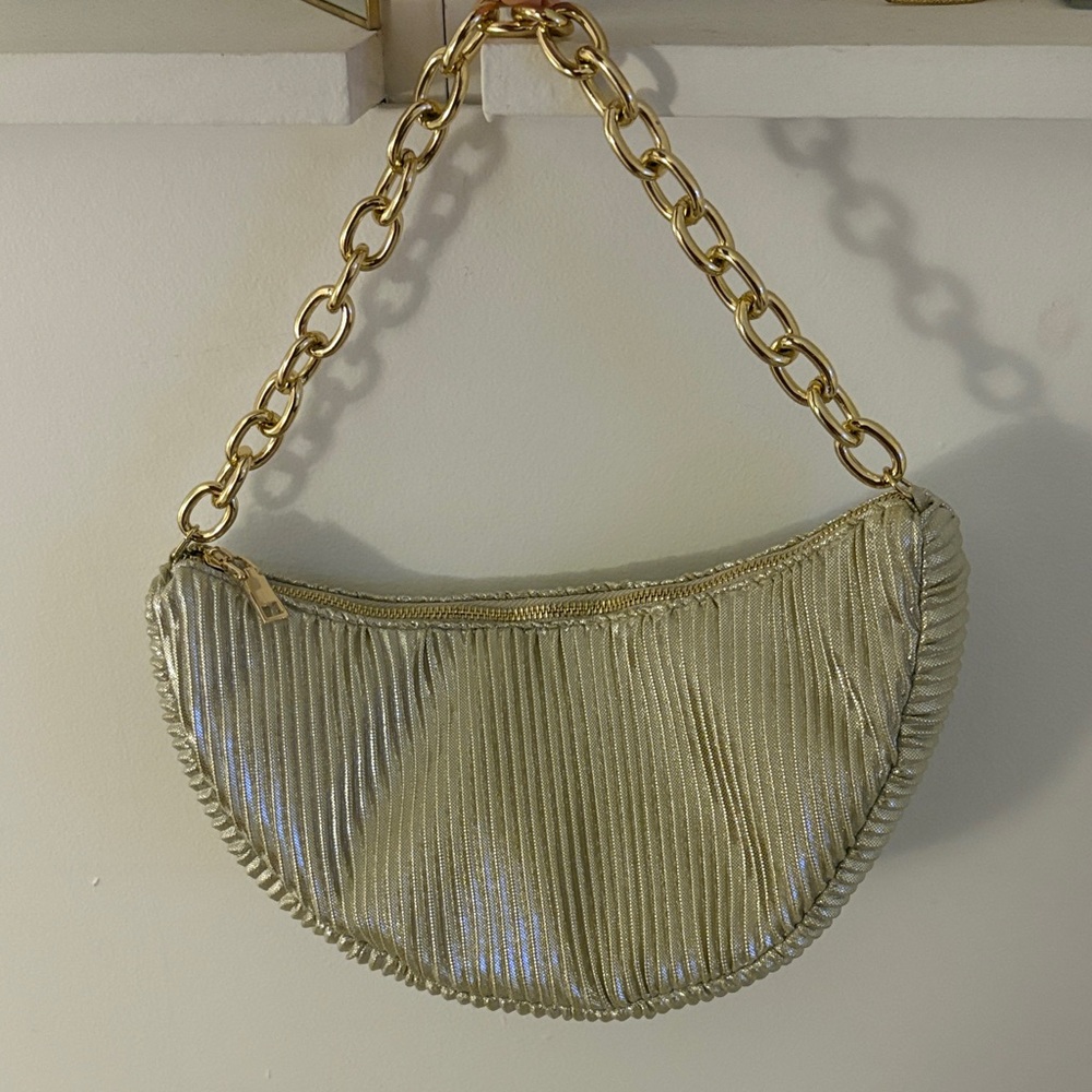 Jessica McClintock Gold Metallic Shoulder Bag